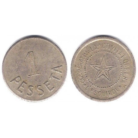 Cooperativa La Activitat Obrera. L'Esquirol. 1 Peseta (MBC)