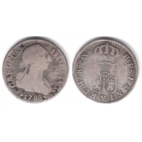 Carlos III. 1788. 2 Reales (BC) (Plata) Ceca de Madrid