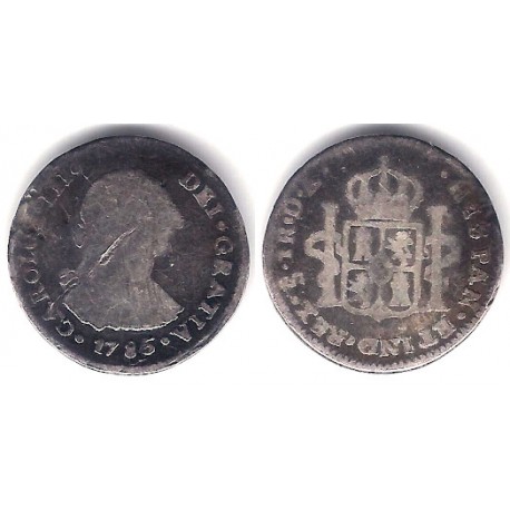 Carlos III. 1786. 1 Real (BC/BC-) (Plata) Ceca de Santiago