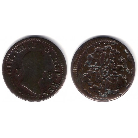 Fernando VII. 1817. 8 Maravedi (BC/BC+) Ceca de Jubia