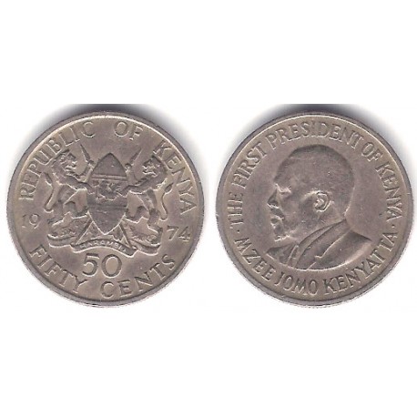 (13) Kenia. 1974. 50 Cents (BC+)