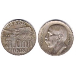 (543) Brasil. 1938. 5000 Reis (MBC+) (Plata)
