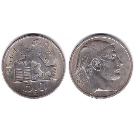 (137) Bélgica. 1951. 50 Francs (MBC) (Plata)