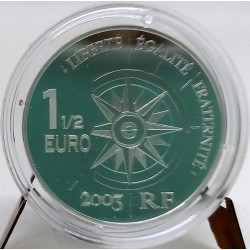 Francia. 2003. 1½ Euro (Proof) (Plata) Le Normandie
