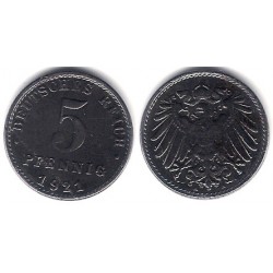 (19) Imperio Alemán. 1921(A). 5 Pfennig (EBC)