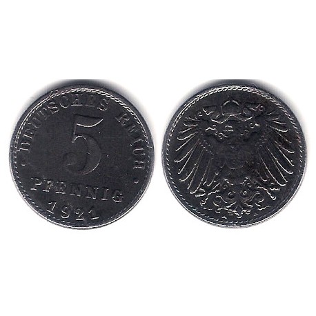 (19) Imperio Alemán. 1921(A). 5 Pfennig (EBC)