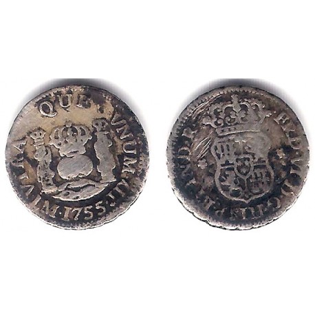 Fernando VI. 1755. ½ Real (BC) (Plata) Ceca de Lima JD
