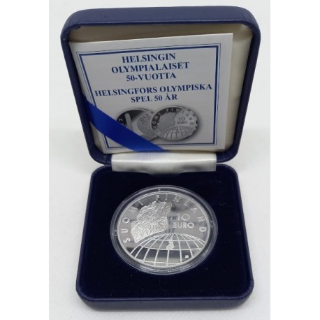 Finlandia. 2002. 10 Euro (Proof) (Plata) Olimpiadas Helsinki