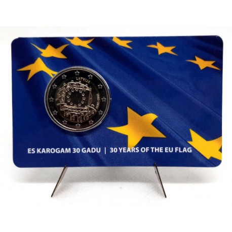 Letonia. 2015. 2 Euro (SC) Bandera Europea