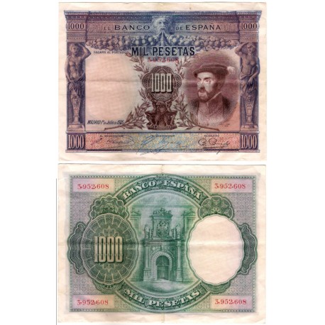 España. 1925. 1000 Pesetas (MBC/MBC-) Sin Serie