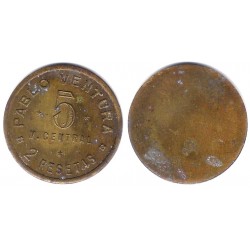 Pablo Ventura. Mercado Central Borne. 2 Pesetas (BC+)