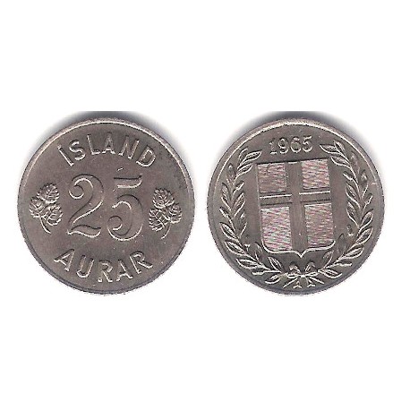 (11) Islandia. 1965. 25 Aurar (EBC+)