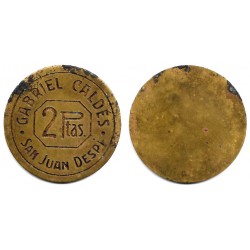 Gabriel Caldes. San Juan Despi. 2 Pesetas (BC)