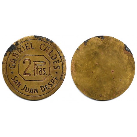 Gabriel Caldes. San Juan Despi. 2 Pesetas (BC)