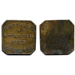 Isidro Archs. Mercado Central. 2 Pesetas (BC)