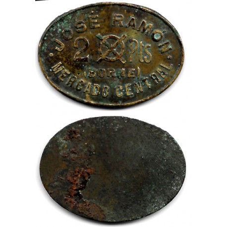 José Ramón. Mercado Central Borne. 2 Pesetas (BC)