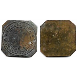 Emilio Vila. Mercado Central. 2 Pesetas (BC)