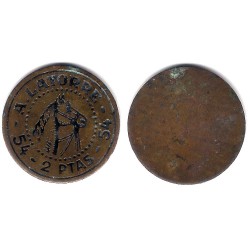 A. Latorre. 2 Pesetas (BC+)
