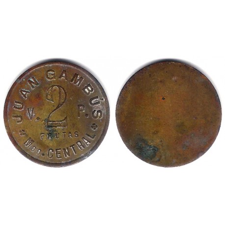 Juan Gambús. Frutas. Mercado Central Borne. 2 Pesetas (BC)