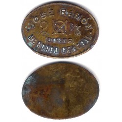 José Ramon. Mercado Central Borne. 2 Pesetas (BC)