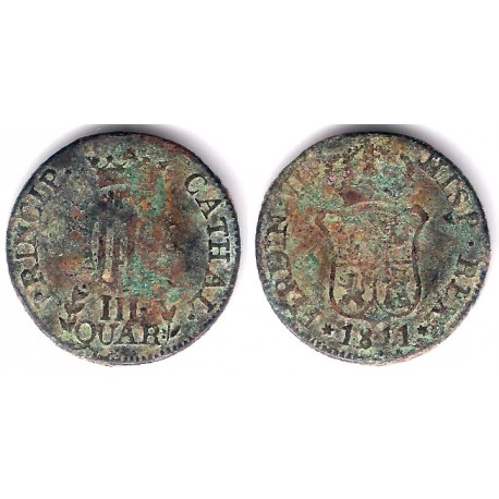 Fernando VII. 1811. 3 Cuartos (RC+) Ceca de Cataluña