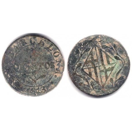 José Napoleón. 1813. 4 Cuartos (RC+) Ceca de Barcelona