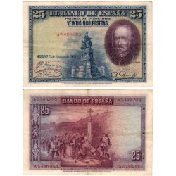 España. 1928. 25 Pesetas (MBC-) Serie A