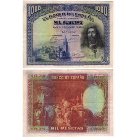 España. 1928. 1000 Pesetas (MBC) Sin Serie