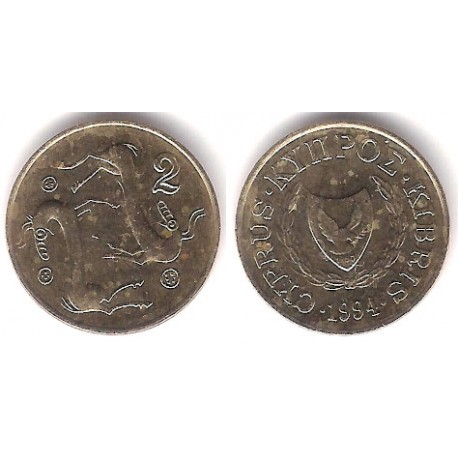 (54.3) Chipre. 1994. 2 Cents (EBC)