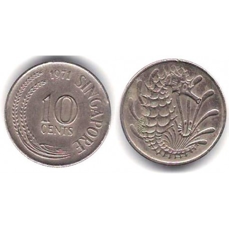 (3) Singapur. 1971. 10 Cents (MBC)