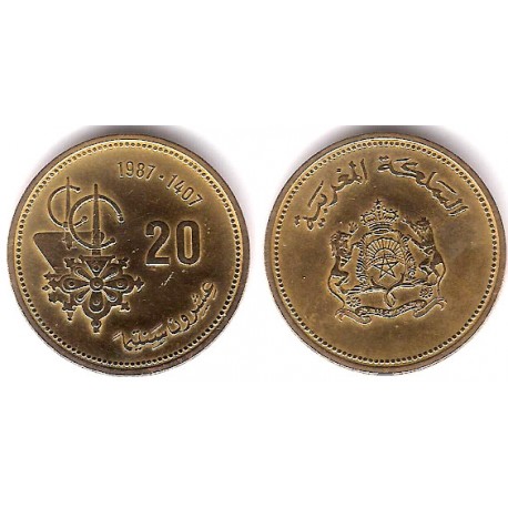 (Y85) Marruecos. 1987. 20 Santimat (MBC)