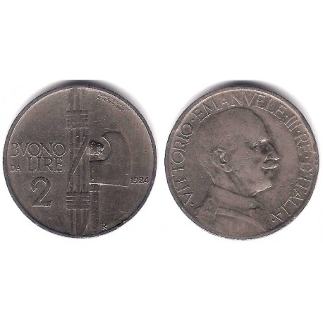 (63) Italia. 1924. 2 Lira (MBC)