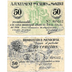 Caldes de Montbui. 1937. 50 Céntimos (MBC)