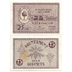 Els Guiamets. 1937. 25 Céntimos (EBC+)