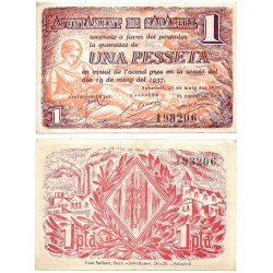 Sabadell. 1937. 1 Peseta (EBC-)