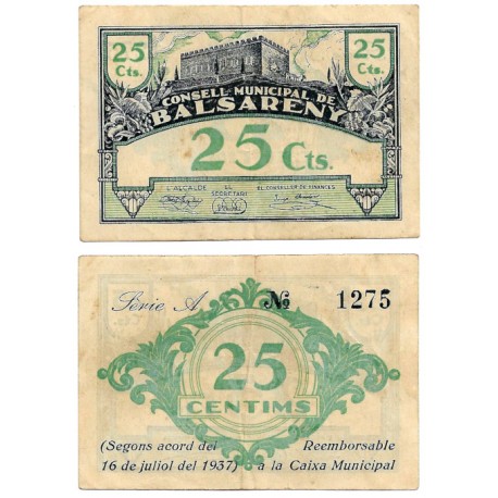 Balsareny. 1937. 25 Céntimos (MBC)