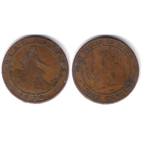 Gobierno Provisional. 1870. 10 Céntimos (BC) Falsa de Época