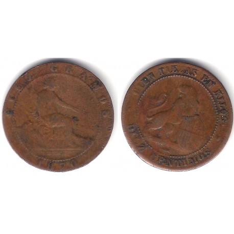Gobierno Provisional. 1870. 10 Céntimos (BC) Falsa de Época