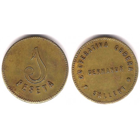 Cooperativa Obrera. Germanor. Sallent. 1 Peseta (BC+)