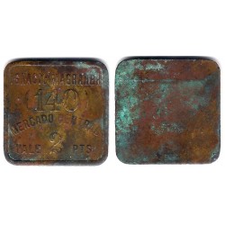 Ignacio Magraner. Mercado Central. 2 Pesetas (BC)