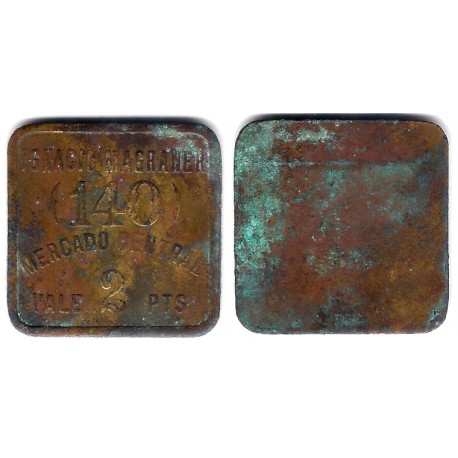 Ignacio Magraner. Mercado Central. 2 Pesetas (BC)