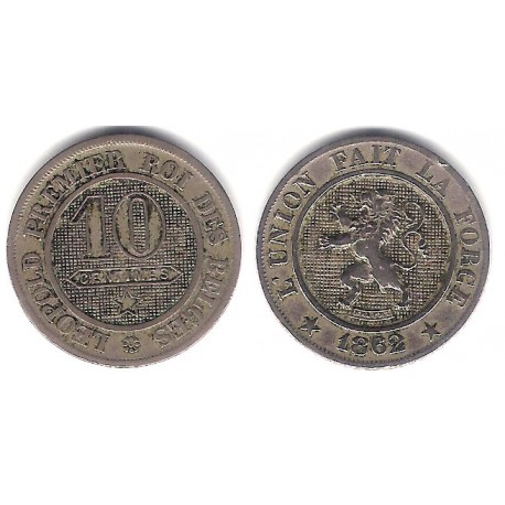 (22) Bélgica. 1862. 10 Centimes (MBC)