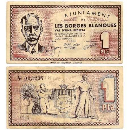 Borges Blanques. 1937. 1 Peseta (MBC)
