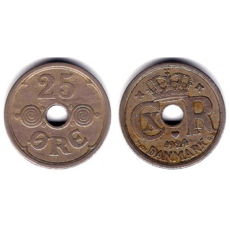 (823.1) Dinamarca. 1924. 25 Ore (MBC)