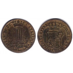 Isabel II. 1837. 6 Cuartos (MBC/MBC+) Ceca de Cataluña