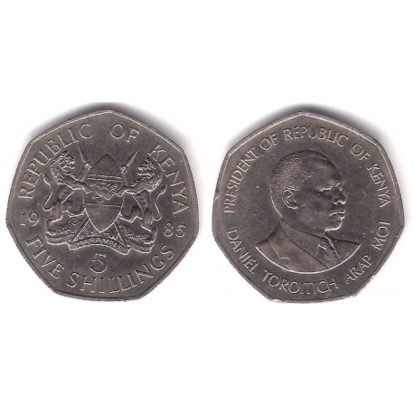 (23) Kenia. 1985. 5 Shillings (MBC)