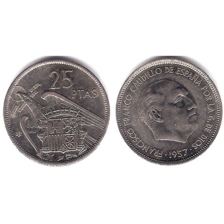 Estado Español. 1957*(75). 25 Pesetas (EBC)