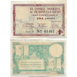 Vilanova y la Geltrú. 1937. 1 Peseta (EBC)