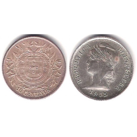 (563) Portugal. 1915. 10 Centavos (EBC) (Plata)