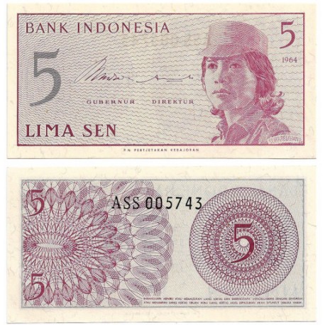 (91) Indonesia. 1964. 5 Sen (SC)